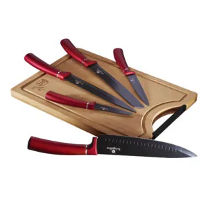 BerlingerHaus BH2552 Burgundy set noževa sa daskom za sečenje